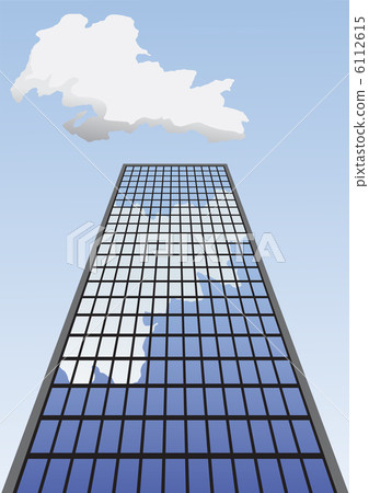 Vector illustration of skyscraper going up to the sky. 6112615