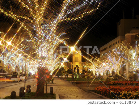 Illumination of Minato-boulevard park 6113870