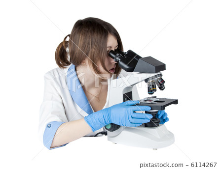 Girl with microscope Girl with microscope 6114267