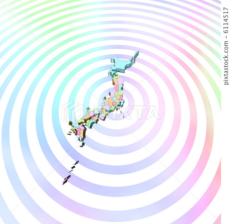 日本地圖在彩虹環的中心 6114517