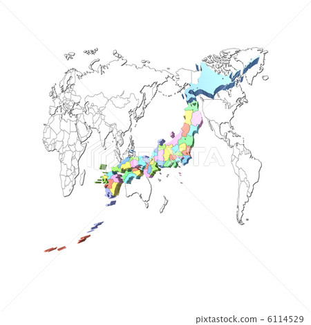 日本地圖和世界地圖 6114529