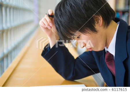 High school students studying in the library High school students studying in the library 6117615