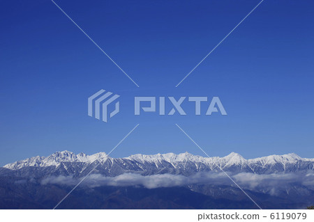 Hopakutake, Hikigatake, Kotono-dake of Northern Alps hoping from Kozabuseama of the high batch plateau 6119079
