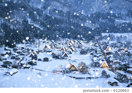 Snow Shirakawago Light Up 6120663