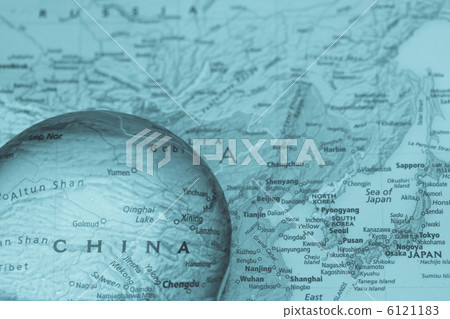 商業形象（世界地圖復古風格 - 日本和中國） 6121183