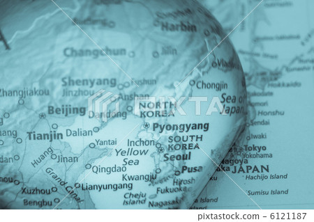 Business image (World map retro style - Korean peninsula) 6121187