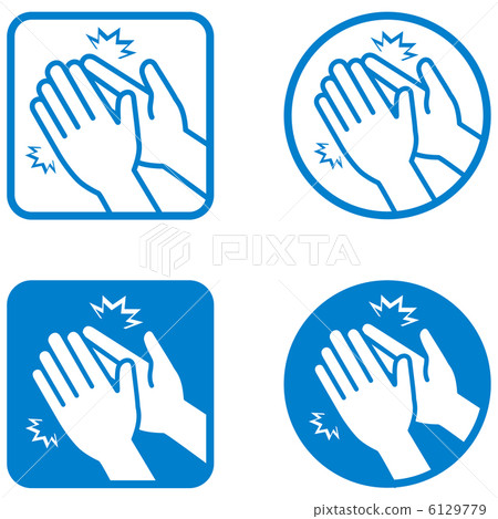 拍手（藍色）-3 6129779