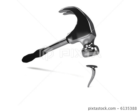Iron hammer over white background Iron hammer over white background 6135388