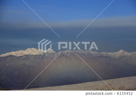 Northern Alps and Brocken from the high batch plateau in winter 6135452