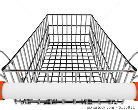 Shopping basket over white background 6135931
