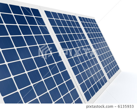 Solar battery over white background Solar battery over white background 6135933