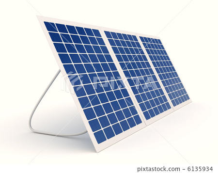 Solar battery over white background Solar battery over white background 6135934