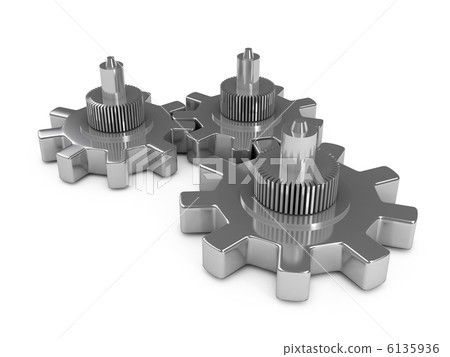 Gears over white background Gears over white background 6135936