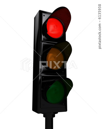 Traffic light over white background 6135938
