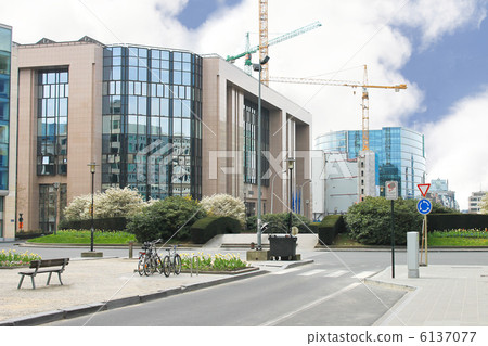 New buildings in Brussels. The European Parliament, Belgium New buildings in Brussels. The European Parliament, Belgium 6137077