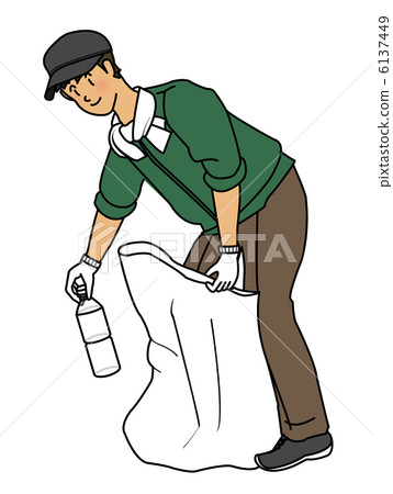 Men who pick up garbage 6137449