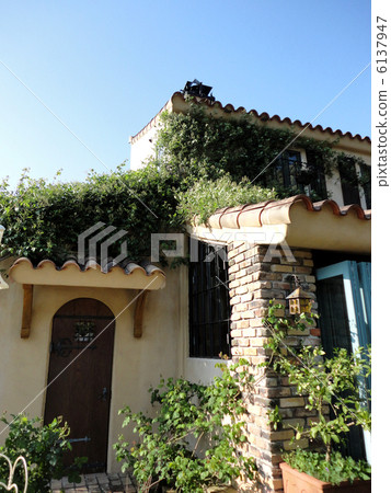 Stone and green house Stone and green house 6137947