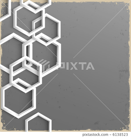 3d geometric grunge background with hexagons 6138523