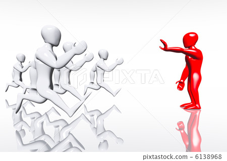 Business Concept Human Figures Stop Business Concept Human Figures Stop 6138968