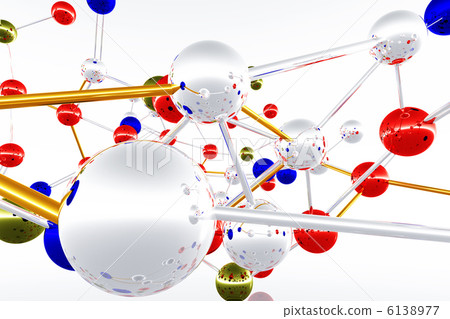 Complex Molecule Structure 3D render Complex Molecule Structure 3D render 6138977