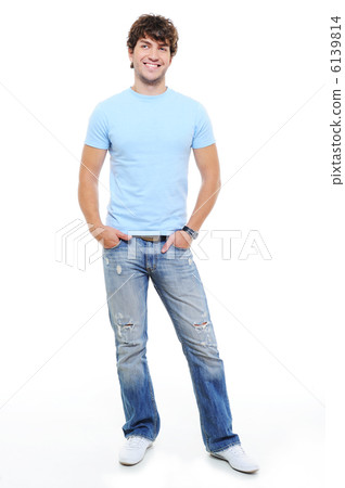 Full-lenth portrait of handsome happy smiling man Full-lenth portrait of handsome happy smiling man 6139814