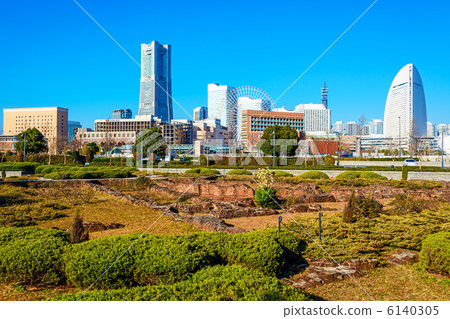 Yokohama Minato Mirai, former Yokohama port station mark (from red brick park) Yokohama Minato Mirai, former Yokohama port station mark (from red brick park) 6140305