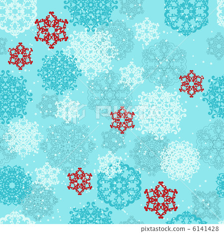Vector Seamless pattern with Snowflakes - Stock Illustration [6141428 ...
