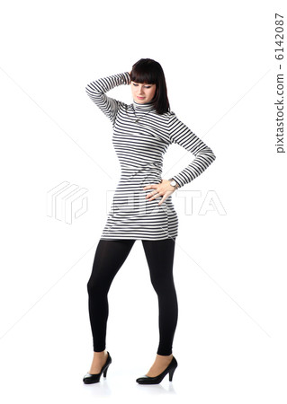 brunette on white full body 6142087