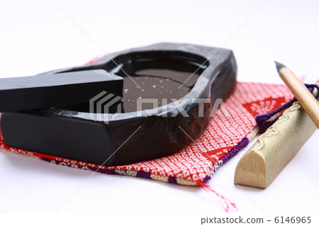 Calligraphy set with tears, brushes and writen (white background) 6146965