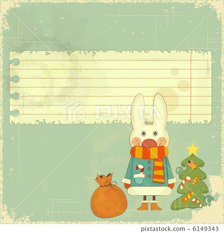 Christmas card with white hare 6149343