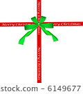 Green bow and red christmas ribbon 6149677