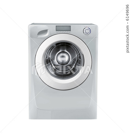 Closed washing machine on white background 6149696