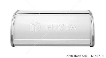 closed metallic breadbasket isolated on white background 6149719