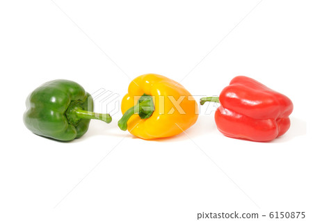 multicolored peppers isolated on white background multicolored peppers isolated on white background 6150875