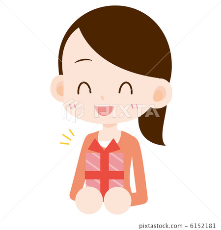 A woman holding a present 6152181