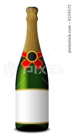 Vector illustration of sealed blank champagne bottle isolated on 6154172
