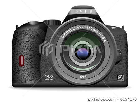 Vector illustration of DSLR photo camera isolated on white backg 6154173