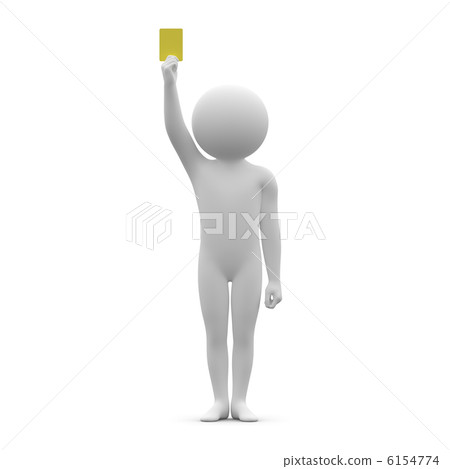 yellow card, 3d, three dimensional 6154774