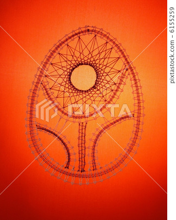 Easter egg in orange background Easter egg in orange background 6155259