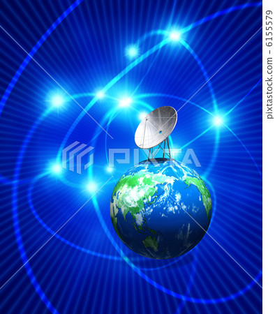 A parabola antenna installed on the earth A parabola antenna installed on the earth 6155579