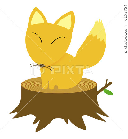 一隻狐狸騎著樹樁 一隻狐狸騎著樹樁 6155754