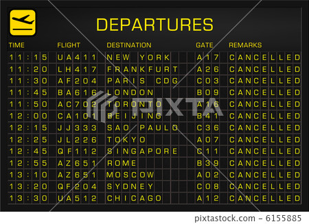 International Airport Timetable Departues 6155885
