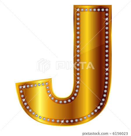 J alphabet gold diamond 6156023