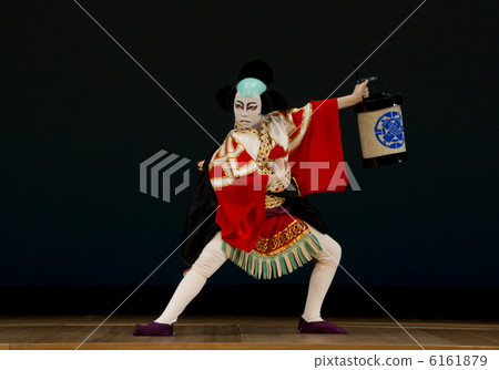 Japanese traditional beauty _ a young boy who dances in the kabuki guys 6161879