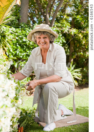 Pretty senior woman looking at the camera 6166543