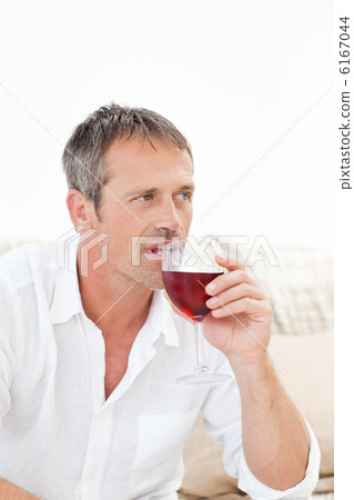 Handsome man drinking some red wine Handsome man drinking some red wine 6167044