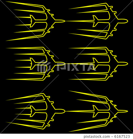 Flying airplane  stylized vector illustration.  Airliner, jet. 6167523