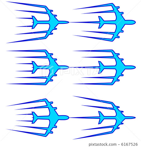 Flying airplane  stylized vector illustration.  Airliner, jet. 6167526