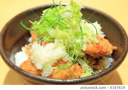 Tasty salt cutlet on rice 6167619