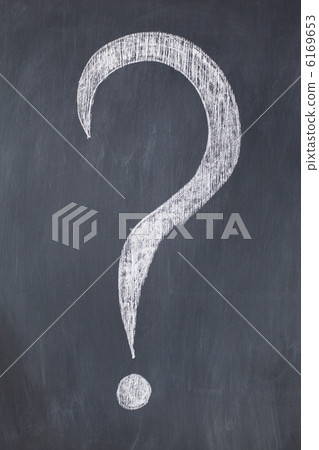 Blackboard with the symbol "?" written on it Blackboard with the symbol "?" written on it 6169653